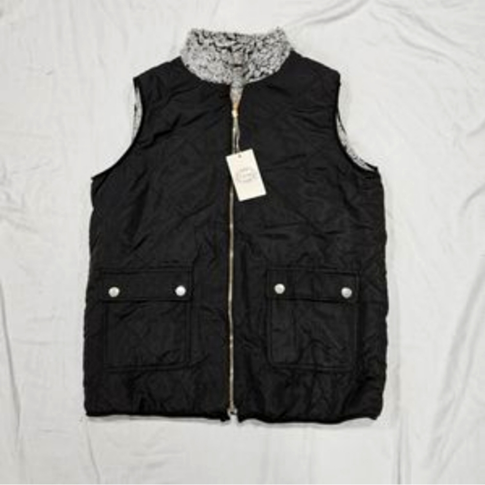 Women's Black and Grey Gilet Vest